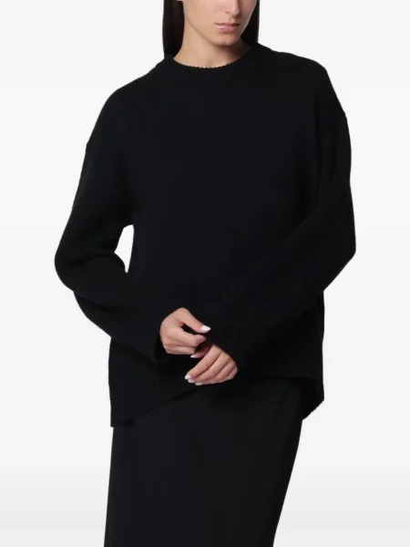 Pulover Lisa Yang cu decolteu rotund negru