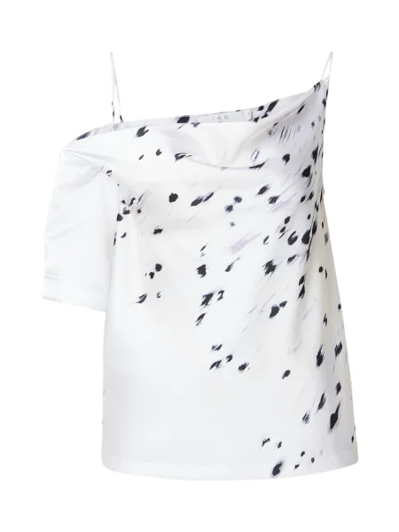 IRO Tricou VENUZIA gri deschis / negru / lână alb