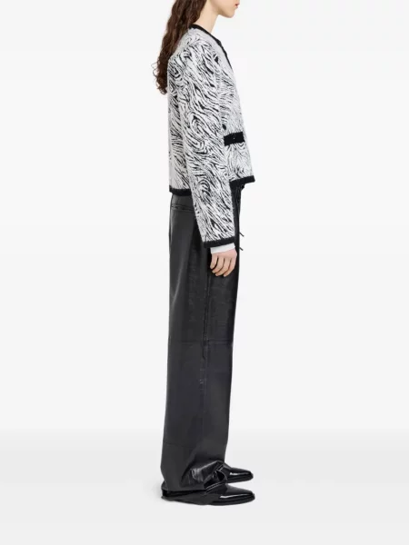 Cardigan Proenza Schouler White Label cu imagine cu model zebră alb