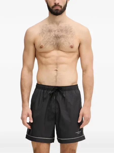 Slip de baie Armani Exchange cu imagine negru