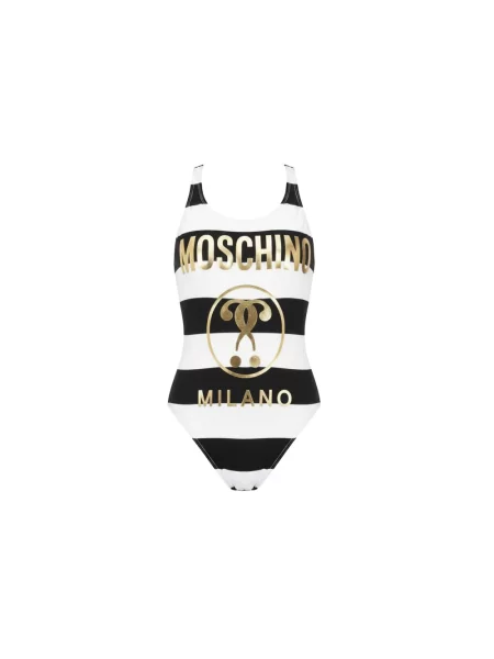 Stroj jednoczęściowy Moschino z logo czarny