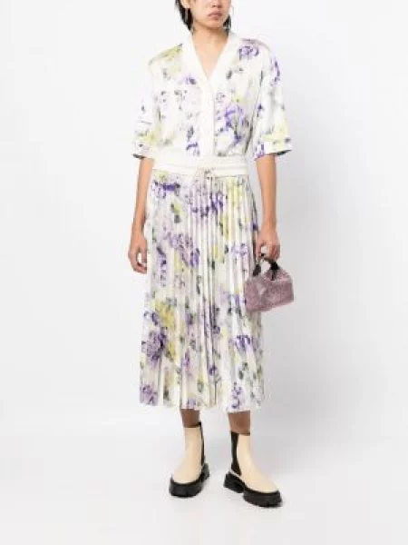 Plisované plisované sukně Off-white bílé