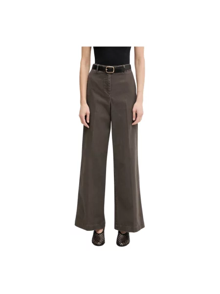 Marc O'polo Spodnie Z Marlowym Materiałem Margo Wide braun brązowe