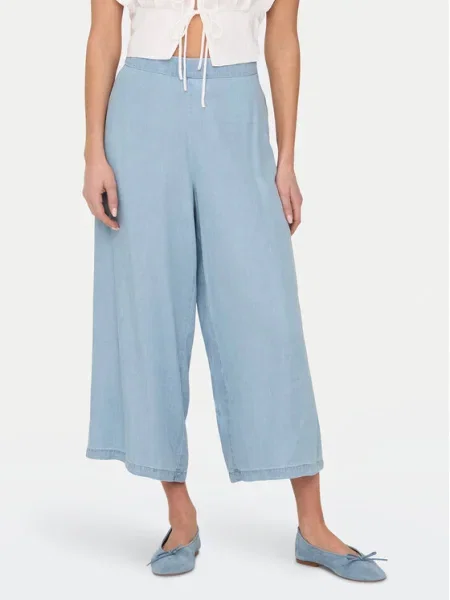 ONLY Pantaloni culotte Charis Wide Leg albastru