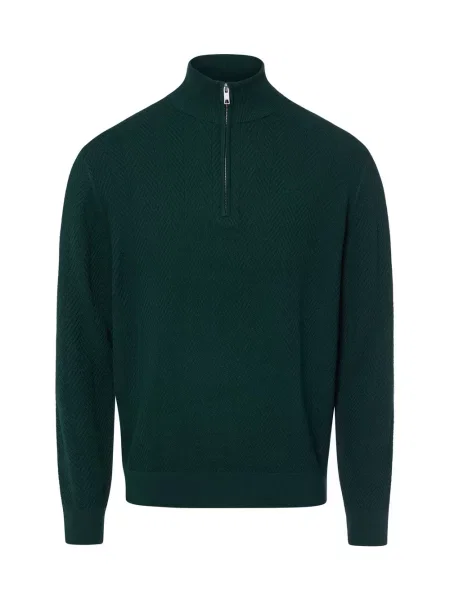 Gant sweter typu troyer z domieszką wełny Mężczyźni M zielony