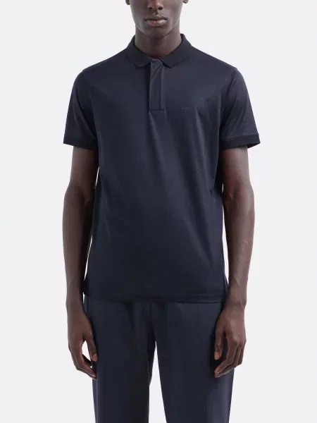 Поло Emporio Armani из лиоцела синее