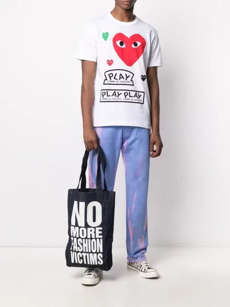 Marškinėliai Comme Des Garçons Play balta