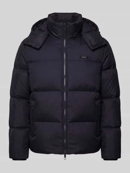 Kurtka puchowa o kroju regular fit z odpinanym kapturem Ck Calvin Klein granatowa