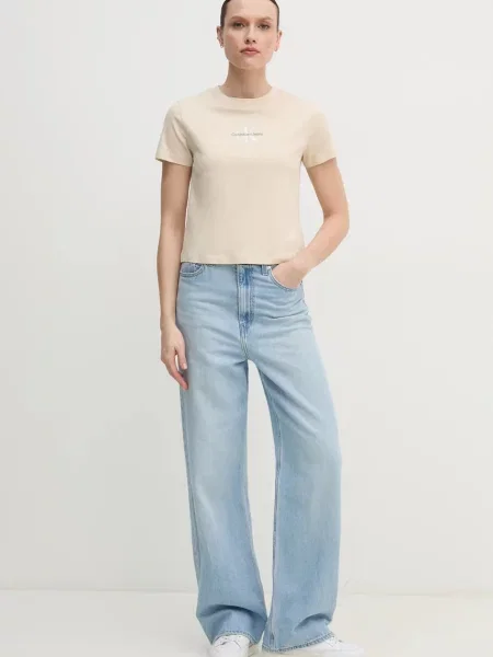 Calvin Klein Jeans kratka majica bež
