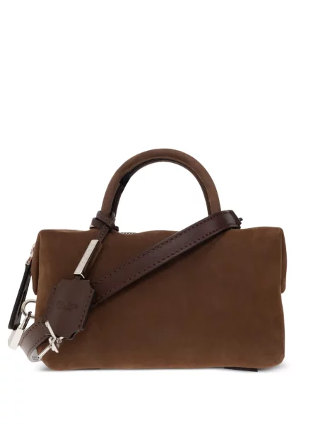 Geantă Max Mara din piele de căprioară maro