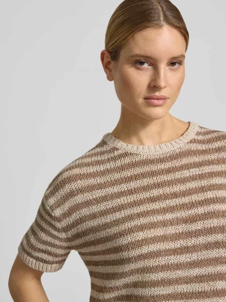 Sweter o kroju loose fit z mieszanki bawełny Marc O'polo beżowy