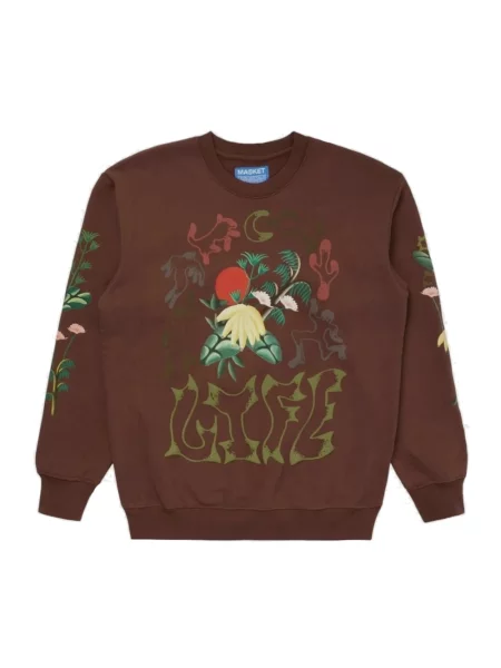 Bluza Market z długim rękawem brązowa