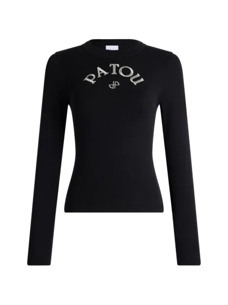Lung tricou Patou cu imagine negru