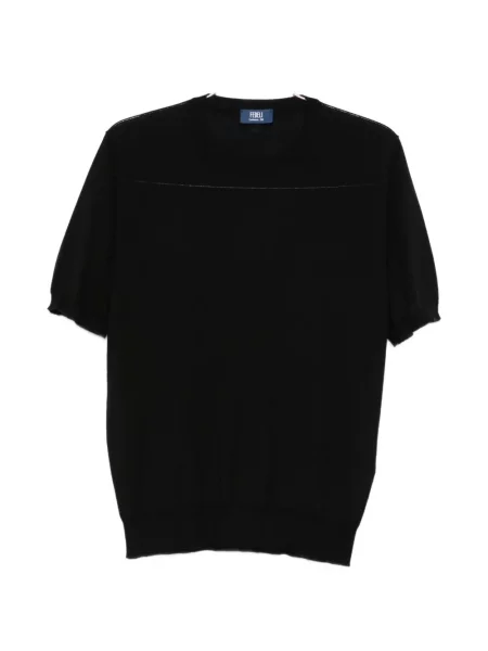 Tricou Fedeli cu decolteu rotund scurt negru