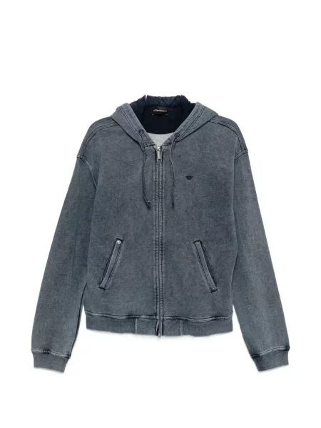 Hanorac cu glugă Emporio Armani albastru