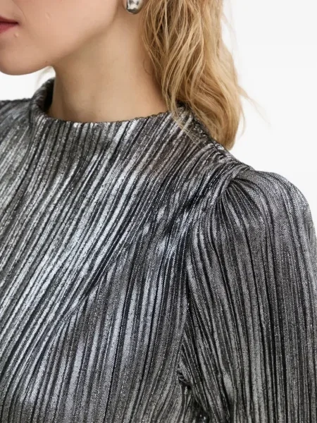 Rochie midi Bruuns Bazaar plisată până la genunchi de costum argintiu