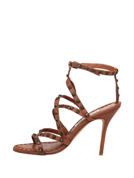 Sandale Manolo Blahnik cu tepi cu bretele maro
