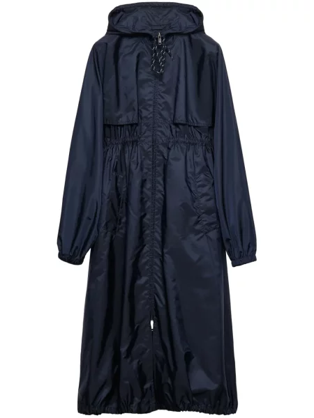 Płaszcz Prada z kapturem niebieski