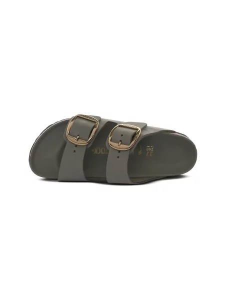 Papuci Birkenstock din piele cu cataramă verde