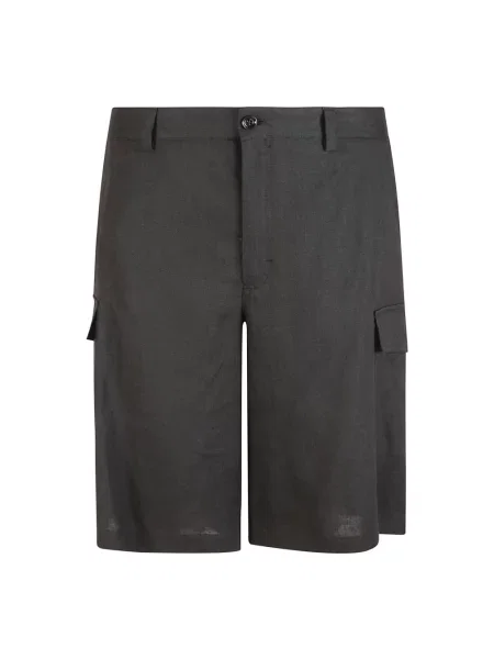 Lniane szorty cargo Dolce And Gabbana czarne
