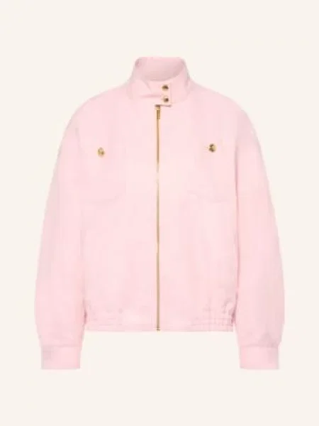 Maje Kurtka Typu Blouson Z Lnu pink różowa