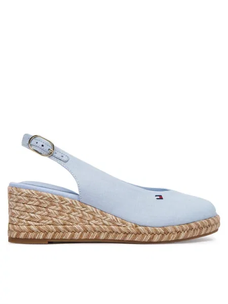 Tommy Hilfiger Espadrile Hemp Slingback Wedge Espadrilles deschis albastru