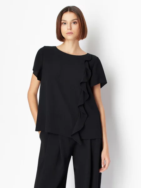 Armani Exchange Блуза з коротким рукавом чорний