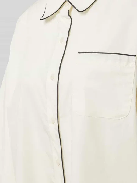 Bluzka dresowa o kroju oversized z czystej bawełny z detalami w kontrastowym kolorze Marc O'polo biała
