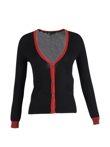 Top Maje tricotate cu decolteu în V negru