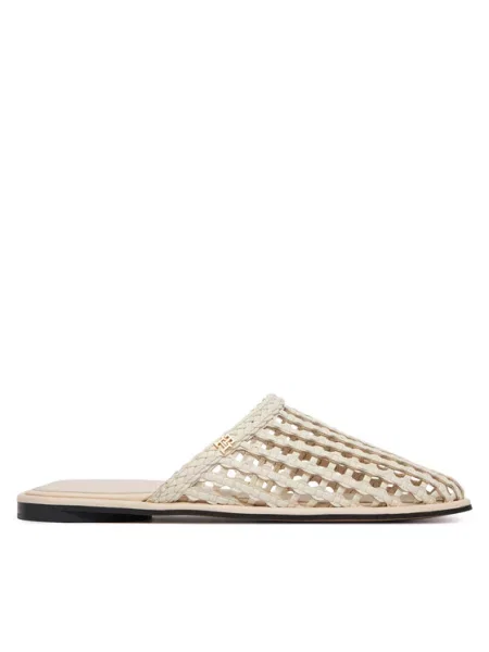Papuci tip mules Tommy Hilfiger din piele fără toc