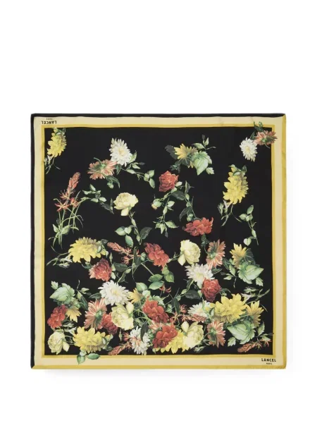 Fular Lancel cu model floral cu imagine negru