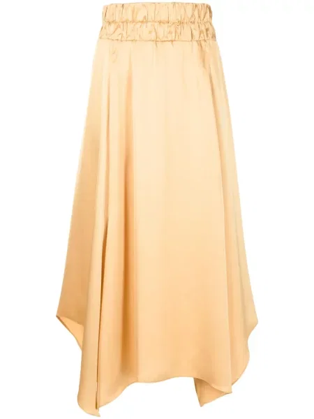 Fustă midi Lethicia Bronstein până la genunchi galben