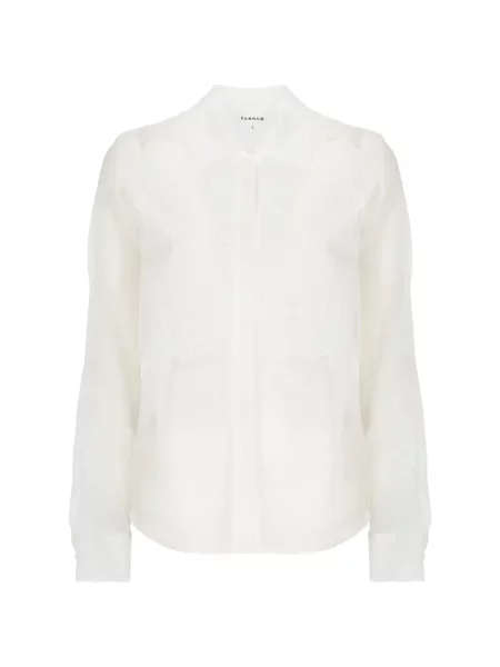 Cămașă P.a.r.o.s.h. cu model floral din dantelă alb