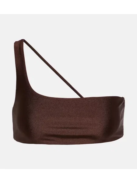 Bikini Jade Swim na jednym ramieniu brązowy