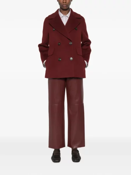 Вълнено двуредно палто 's Max Mara червено