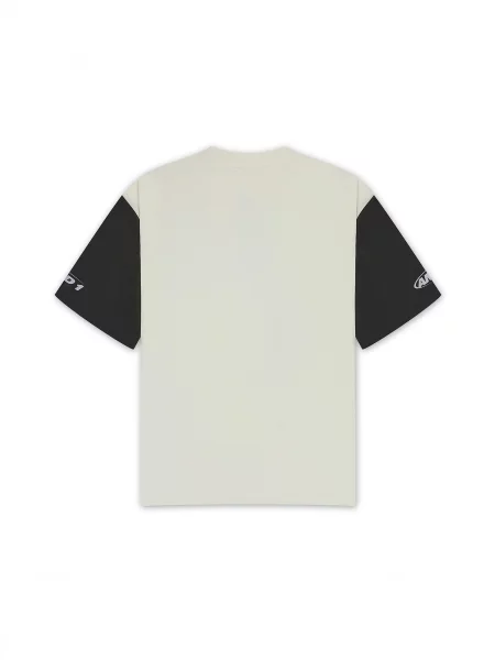 Tricou bej deschis / roșu negru