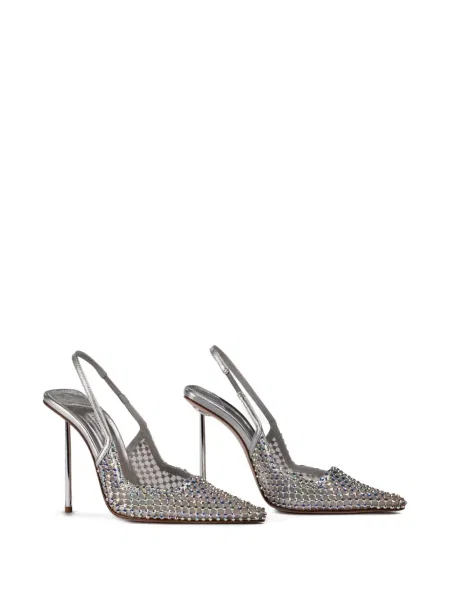 Pantofi cu toc Le Silla slingback alb