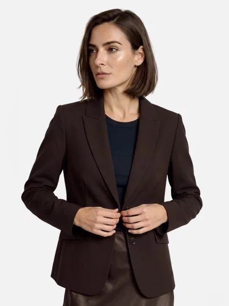 Krótkie blezer o kroju slim fit z dodatkiem S.oliver Black Label czarna