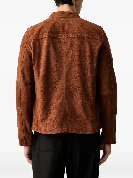 Geacă Michael Kors din piele de căprioară maro