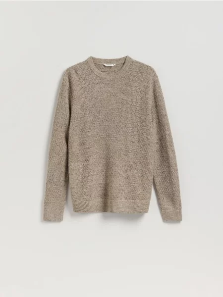 Reserved Pulover cu adaos de lână bej