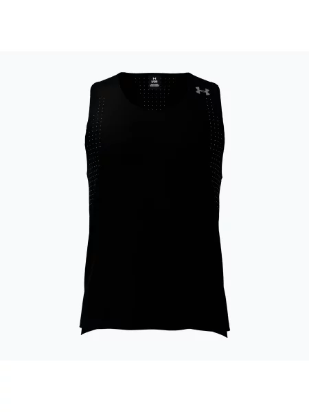 Tricou de alergare pentru bărbați Under Armour Velociti Pro Singlet black/black/metallic silver negru