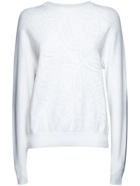Pulover Ferragamo cu decolteu în U alb