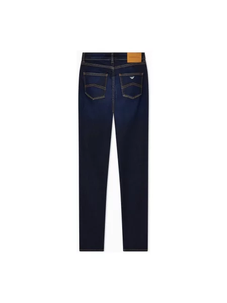 Jeansy skinny Emporio Armani z wysoką talią niebieskie