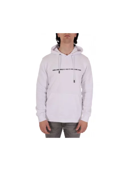 Bluza z kapturem Karl Lagerfeld z kapturem biała