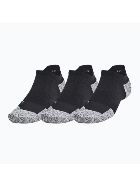 Bežecké ponožky Under Armour Dry Run Cushion No Show 3 pary black/pitch gray/reflective čierna