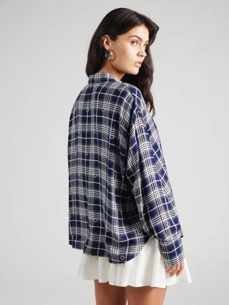 ONLY Bluză ONLGRACE bleumarin / roșu alb
