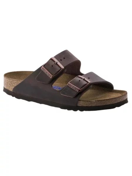 Klapki Birkenstock skórzane brązowe