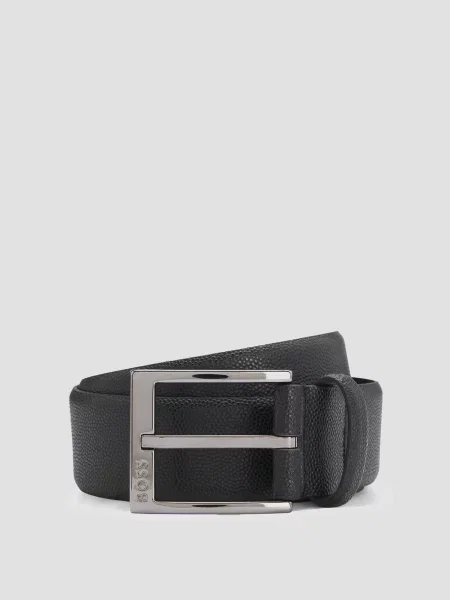 Кожаный ремень Boss черный