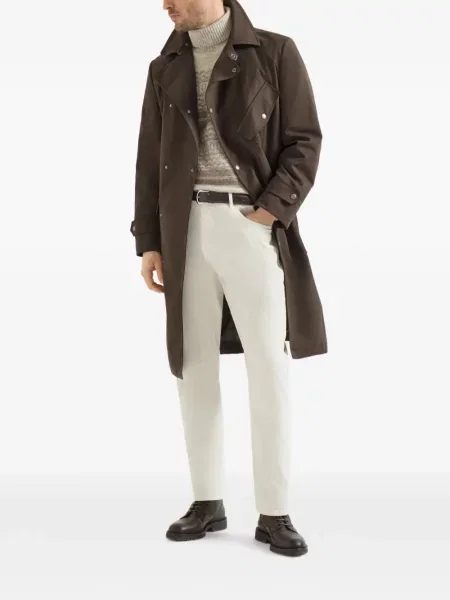 Blugi Brunello Cucinelli cu 5 buzunare alb
