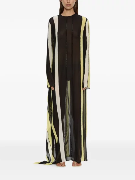 Lung rochie maxi Christopher Esber de mătase negru